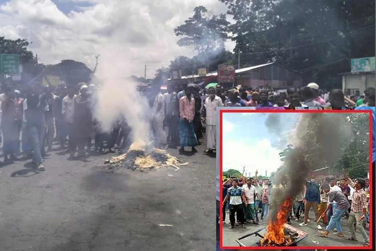 ফরিদপুরে ভাঙ্গা উপজেলা-থানায় হামলা ও অফিসার্স ক্লাবে অগ্নিসংযোগ