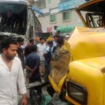 বাস-ট্রাক মুখোমুখি সংঘর্ষ নিহত ২!