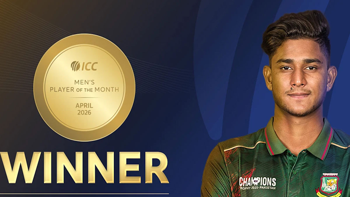 আইসিসির এপ্রিল মাসসেরা হলেন বাংলাদেশের পেসার নাহিদ রানা