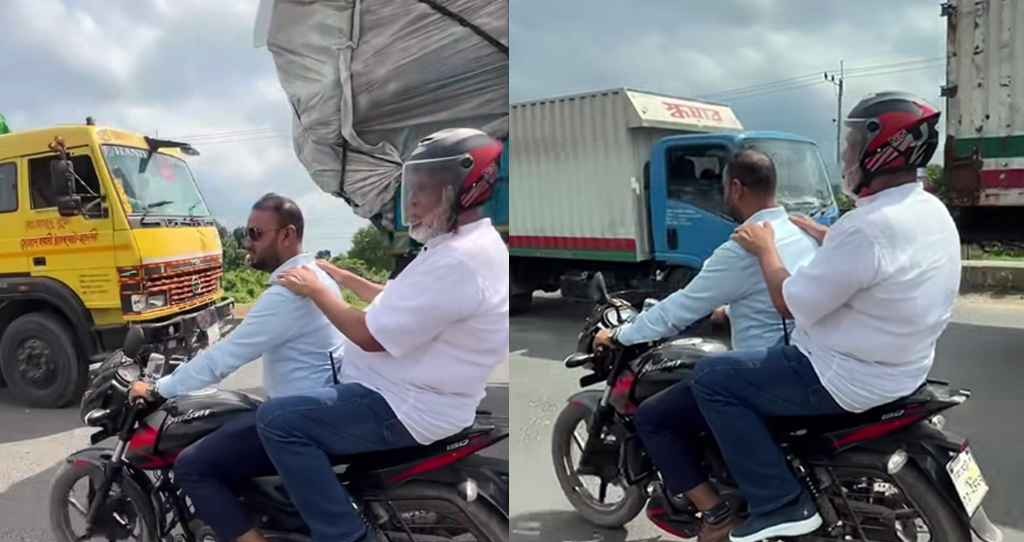 তীব্র যানজটে আটকে মোটরসাইকেল চড়লেন সড়ক উপদেষ্টা
