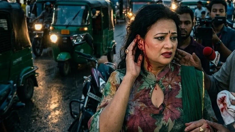 ছিনতাইকারীর টানে আহত বাপ্পারাজের নায়িকা, ছিঁড়ে গেল কান!