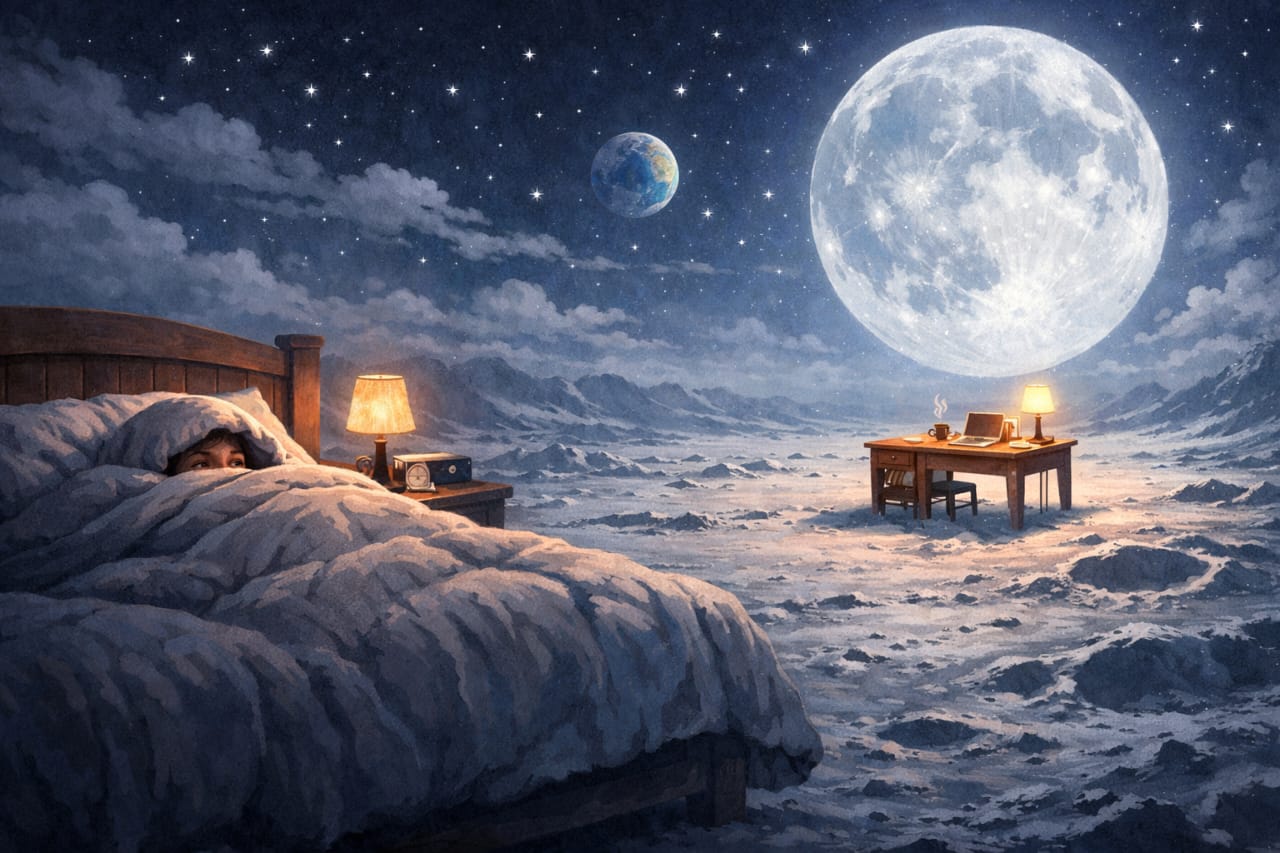 শীতে বিছানা থেকে টেবিল, যেন চাঁদের দূরত্ব