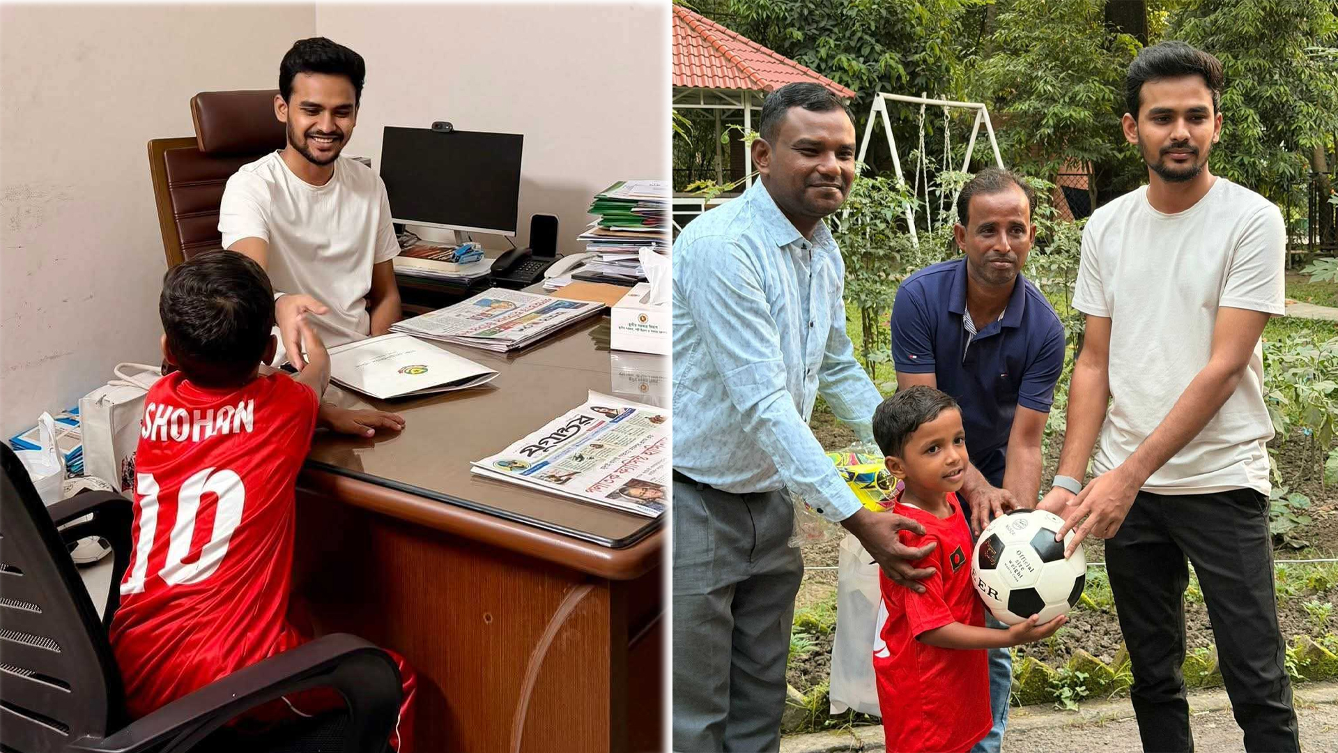 ক্ষুদে মেসি খ্যাত সোহানের ক্রীড়া উপদেষ্টার সঙ্গে সাক্ষাৎ