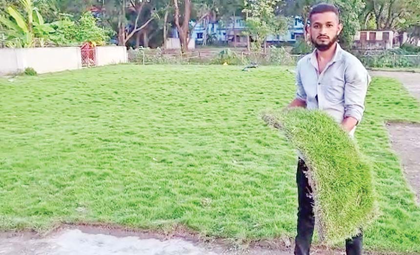 প্রবাস থেকে ফিরে মেক্সিকান ঘাস চাষে সফল রাব্বি