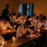 মোমবাতির আলোয় চলছে এসএসসি পরীক্ষা!