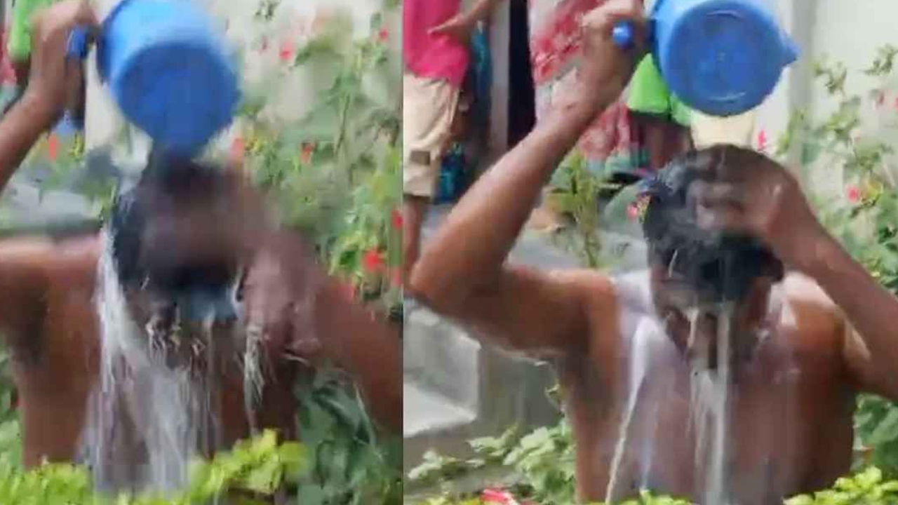 ডিভোর্সের আনন্দে দুধ দিয়ে গোসল করে যুবক!