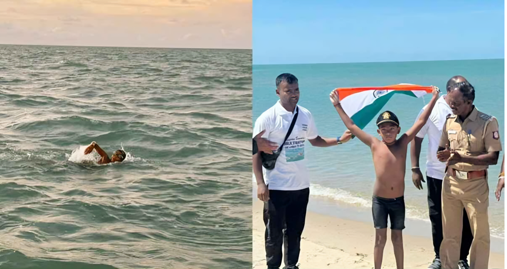 পক প্রণালী সাঁতরে বিশ্বরেকর্ড গড়ল ভারতের ৭ বছরের ঈশাঙ্ক