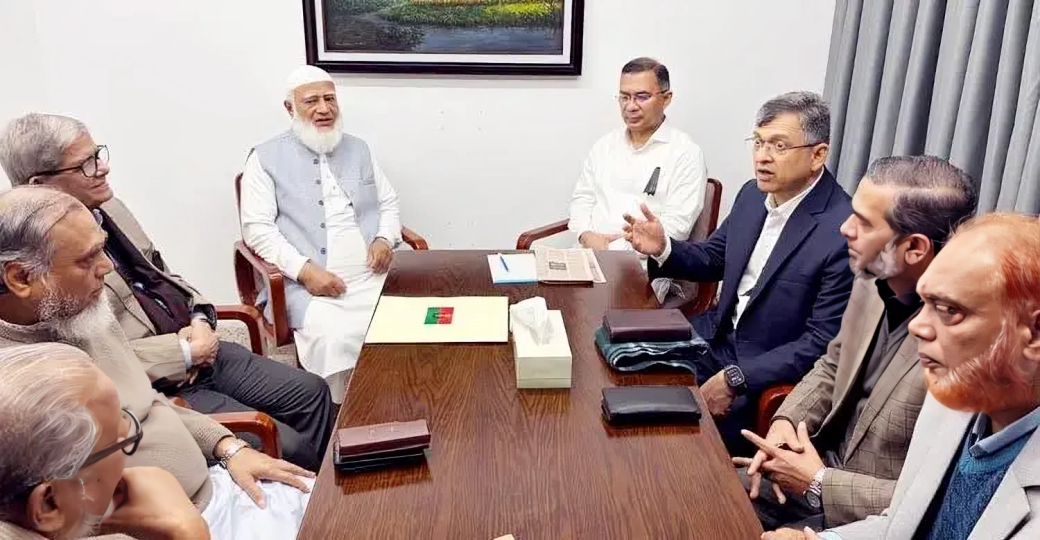 বিএনপির গুলশান কার্যালয়ে জামায়াত আমিরের শ্রদ্ধা জ্ঞাপন