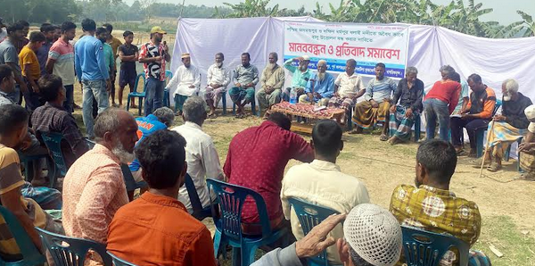 কমলগঞ্জে অবৈধভাবে বালু উত্তোলন বন্ধের দাবিতে মানববন্ধন ও প্রতিবাদ