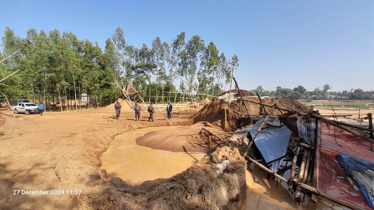 নালিতাবাড়ীতে অবৈধ বালু উত্তোলনের দায়ে জেল, জরিমানা ও ধ্বংস