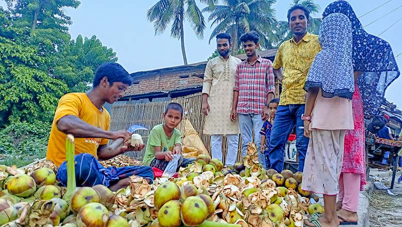 পাংশায় তালের শাঁস বিক্রির ধুম