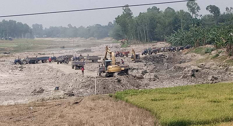 রৌমারীতে শতশত কাকড়া ও ভেকু দিয়ে ফসলি জমি কাটার মহোৎসব