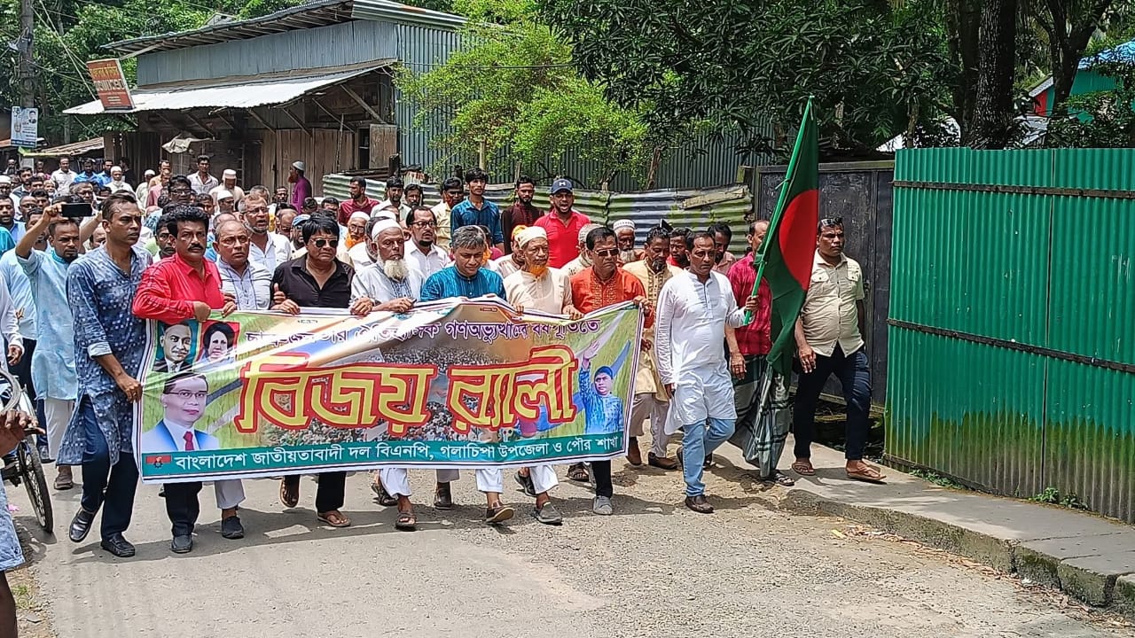 গণঅভ্যুত্থান দিবসে গলাচিপায় হাসান মামুনের নেতৃত্বে বিএনপির বিজয় র‌্যালি