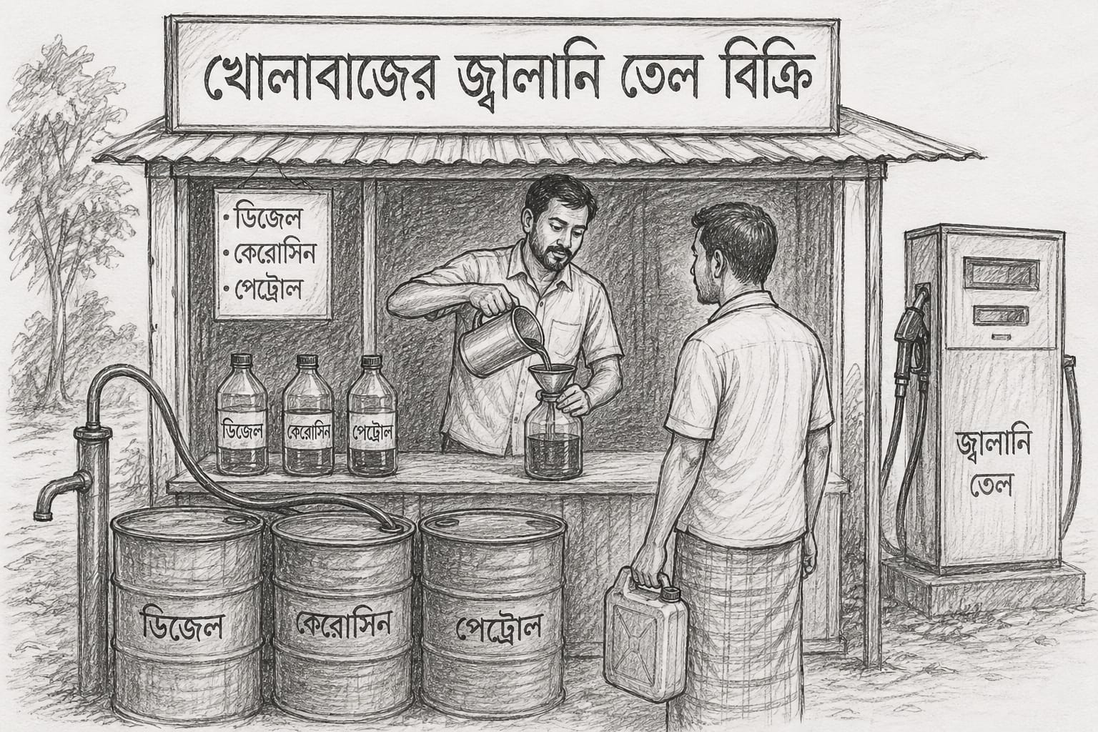 কাশিমপুরে লাইসেন্সবিহীন দোকানে জ্বালানি তেল বিক্রি, ভ্রাম্যমাণ আদালতের জরিমানা