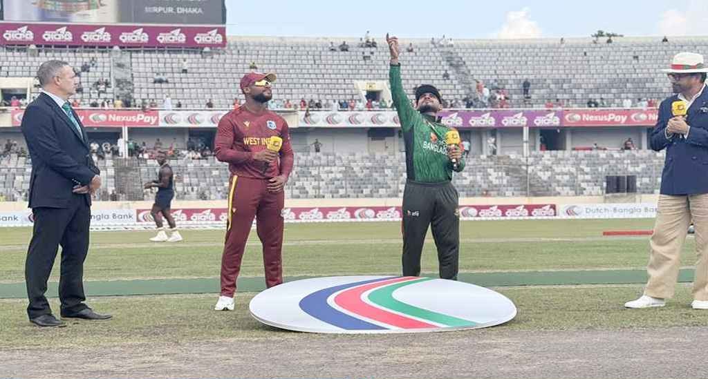 ওয়েস্ট ইন্ডিজের বিপক্ষে নির্ধারণী ওয়ানডে: টস জিতে ব্যাটিংয়ে বাংলাদেশ